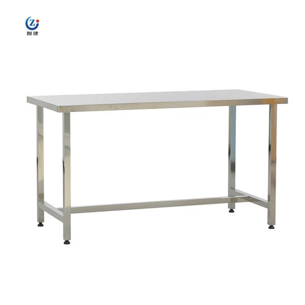 Quality Silver Stainless Steel Lab Bench 850mm Height Workstation Table Firm Structure for sale