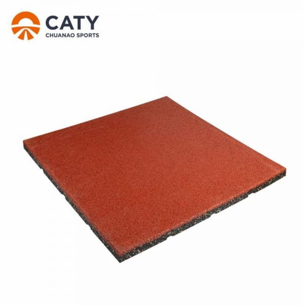 Quality Red Square Playground Rubber Mulch , Shock Absorbing Outdoor Play Area Flooring for sale