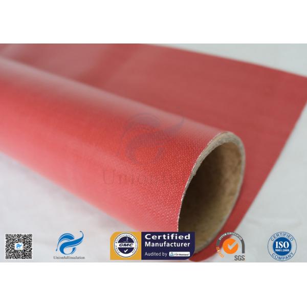Quality Furnace Curtain 0.45mm 40/40g 1000mm Red Silicone Rubber Coated Fiberglass Fabric for sale
