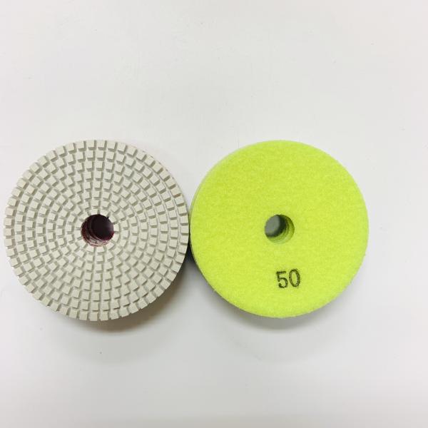 Quality White 3 Step 100mm Resin Wet Diamond Polishing Pads for sale