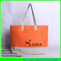 China LUDA cotton fabric and paper straw mixed make straw tote bag for women factory
