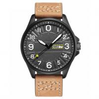 China Double Calendar Alloy Quartz Wrist Watch 45mm Dial PU Chronograph factory
