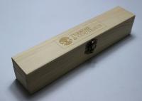 China Natural Style Small Pine Wood Storage Box Laser Engraved Logo With Hinged Lid / Front Clasp factory