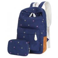 China ODM Leaf Printing Canvas School Bag For Teenagers Girls factory