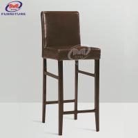 Quality Brown Wrapping Cloth Bar Stool Chair Outdoor Metal High Bar Chairs for sale