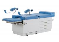 China Powder Coated Steel Gynecological Portable Examination Couch Hospital Bed Table With Drawer factory