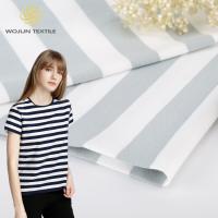 Quality Single Jersey Striped Knit Fabric 95% Cotton 5% Spandex 170g Summer Wear for sale