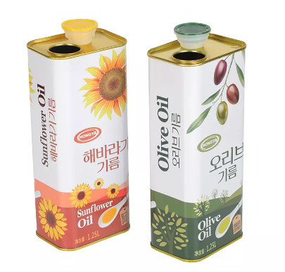Quality PMS Printing Food Tin Can Cooking Oil Bottle Custom Logo for sale