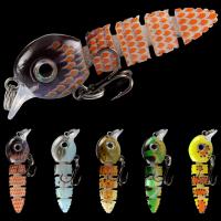 China 5 Colors 5.5CM/3.9g Minnow Blood Worm Lures Full Swimming Layer Trout Lures Multi Jointed Fishing Lure factory