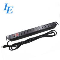 Quality Italy Style Rack Mount Pdu , Rated Current 16A Rack Power Strip 2M Cable Length for sale