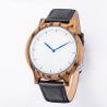 China Wood Face Watch With Leather Band / Miyota Movement Leather Watches For Men factory