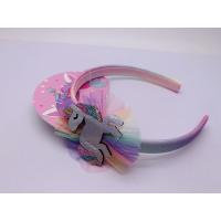 Quality Polyester Girls Unicorn Hair Band , Toddler Rainbow Hair Accessories for sale