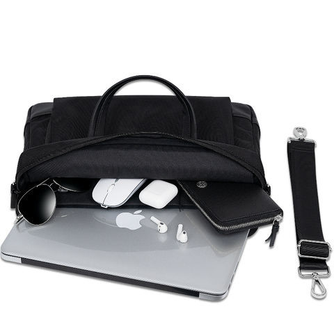 Quality Black Laptop Messenger Bag , Business Laptop Briefcase With Detachable Shoulder Strap for sale