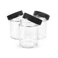 Quality Round 4 Oz Glass Jars With Lids Child Resistant Straight Sided Glass Jar for sale