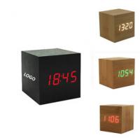 China Promotional Electronic wooden led alarm clock wood logo customized factory