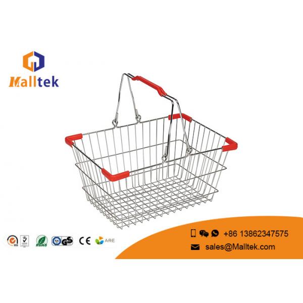 Quality Retail Grocery Store Supermarket Shopping Basket Wire Shopping Baskets With Handles for sale