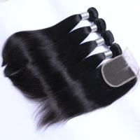 Quality 7A Straight Brazilian Hair Bundles With Closure , Grade 7A Human Hair for sale