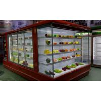 China Red Multideck Open Chiller Bakery Dairy food Refrigerator Showcase Mirror Top factory