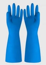 Quality 33CM Industrial Nitrile Gloves Solvent Resistant 15 Mil Blue Household Task Use for sale