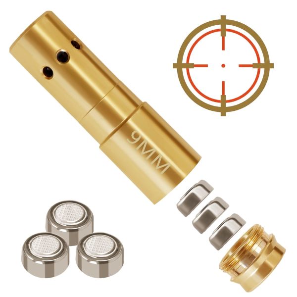 Brass 9mm Pistol Laser Bore Sight Red Dot Boresighter Rem Gauge from