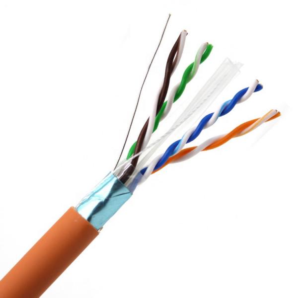 Quality 1000ft 2pr 4pr Al Tape Cat6 LAN Cable , Shielded Cat 6 Ethernet Cable CU CCA Copper for sale