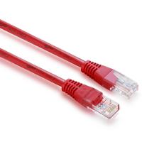 China Copper Conductor Cat5E Ethernet Patch Cable 30V Red With Gold Plated Connector factory