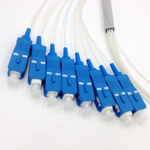 Quality 1 Meter Fiber Optic Mini PLC Splitter 1x8 With SC UPC Connector for sale