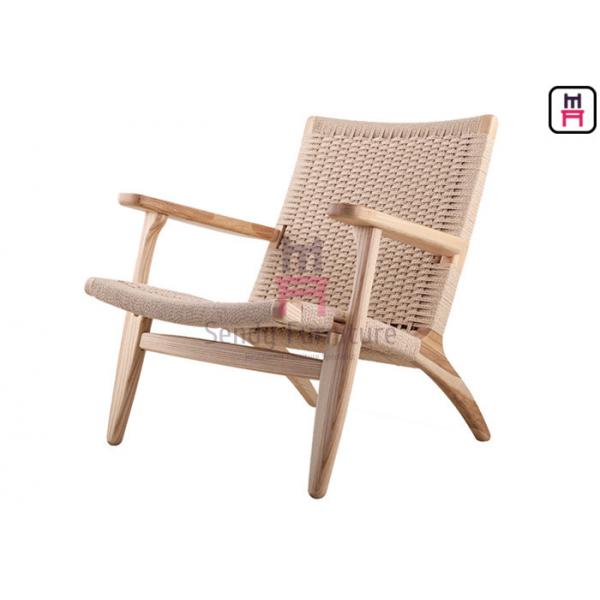 Quality Ash Wood Armrest Garden Leisure Chair 0.45cbm With Rope Back for sale