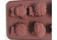 China Customer Silicone Chocolate Molds , Silicone Dessert Molds With Lion / Hippo / Bear Shape factory