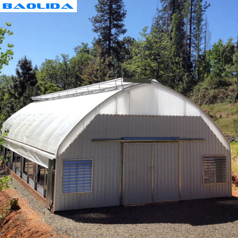 Quality Fully Automated Blackout Greenhouse / Polyethylene Film Greenhouse Sides Ventilation for sale