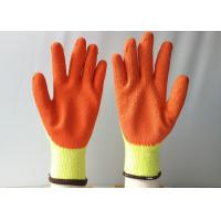 China 10 Gauge Latex Coated Gloves Yellow Cotton / Polyester Knitted For Construction factory