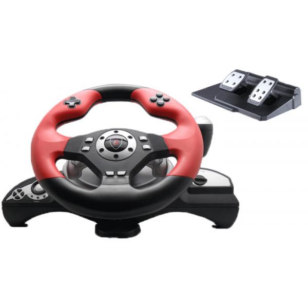 Quality Wired Vibration Gaming Steering Wheel And Pedals For PC / X-Input for sale