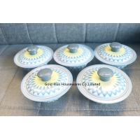 China Indian colorful printed hand washing bowl sets and tray 5 pcs round dip bowl set with metal steel lid factory