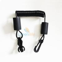 China PU 9cm Quick Release Coil Lanyard With Plastic Snap Hook factory
