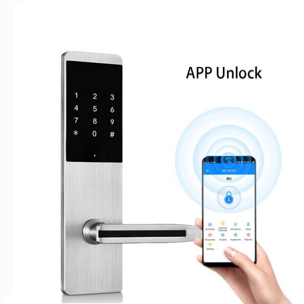 Quality App Electronic Smart Door Lock Digital Password Home Lock Silver for sale