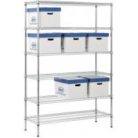 China 160CM 500kgs Black And Chrome Storage Wire Shelves 24 X 12 Shelving Unit Odm for sale