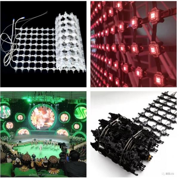 Quality Outdoor Flexible LED Mesh Curtain P50mm IP66 9000Hz Refresh Rate for sale