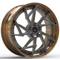 China Staggered 2 Piece Forged Rims Wheels Barrel Bronze Center Gun Metal For Alfa Romeo factory