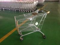 China 210 L Supermarket Shopping trolley Cart With metal round embossed logo plate factory