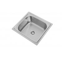 Quality Brushed Finish SS Square Single Bowl Kitchen Sink 0.6mm 0.8mm for sale