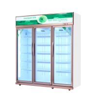 China 1224L Compact Upright Freezers 3 Glasses Doors With Heater Auto Demist factory