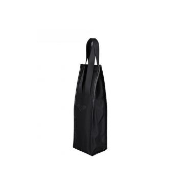 Quality Vegan Leather Black Wine Cooler Bags For Gift Champagne Cooler Bag OEM for sale