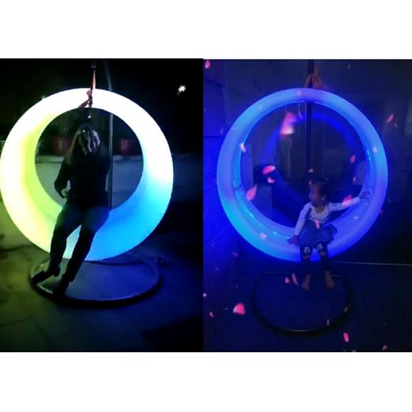 Quality Battery Power Outdoor LED Light Furniture Circle Lighting Swing For Plaza Park for sale