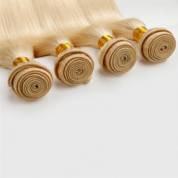 Quality Single Drawn Human Hair Weave Color 613 Blonde Weft Hair Extensions 12-26 Inch for sale