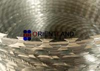 China Steel Concertina Barbed Wire / BTO 22 Razor Sharp Wire For Government Buildings factory