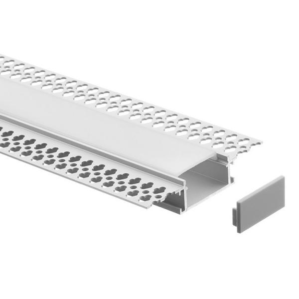 Quality Aluminum Alloy Drywall Plaster LED Profile 76*15mm Oblong Anodized for Frameless Wall Light for sale