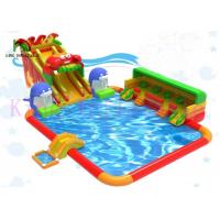 China Large Inflatable Water Playground Sea Animal Theme Multi Play Slides with pool factory