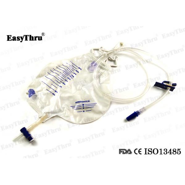 Quality Medical Drainage Disposable Urine Bag PVC 2000ml With Anti Reflux Valve for sale