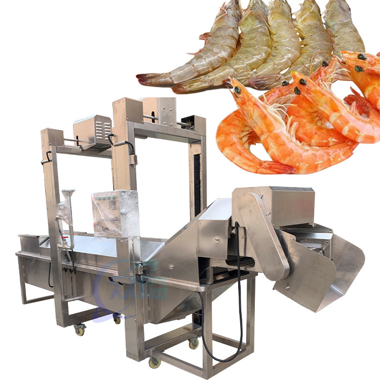 China Continuous shrimp steaming machine to steam fish Customized shrimp water cooking machine belt steam blanching machine factory