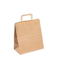 Quality Foldable Grocery Supermarket Small Flat Handle Paper Bag for sale